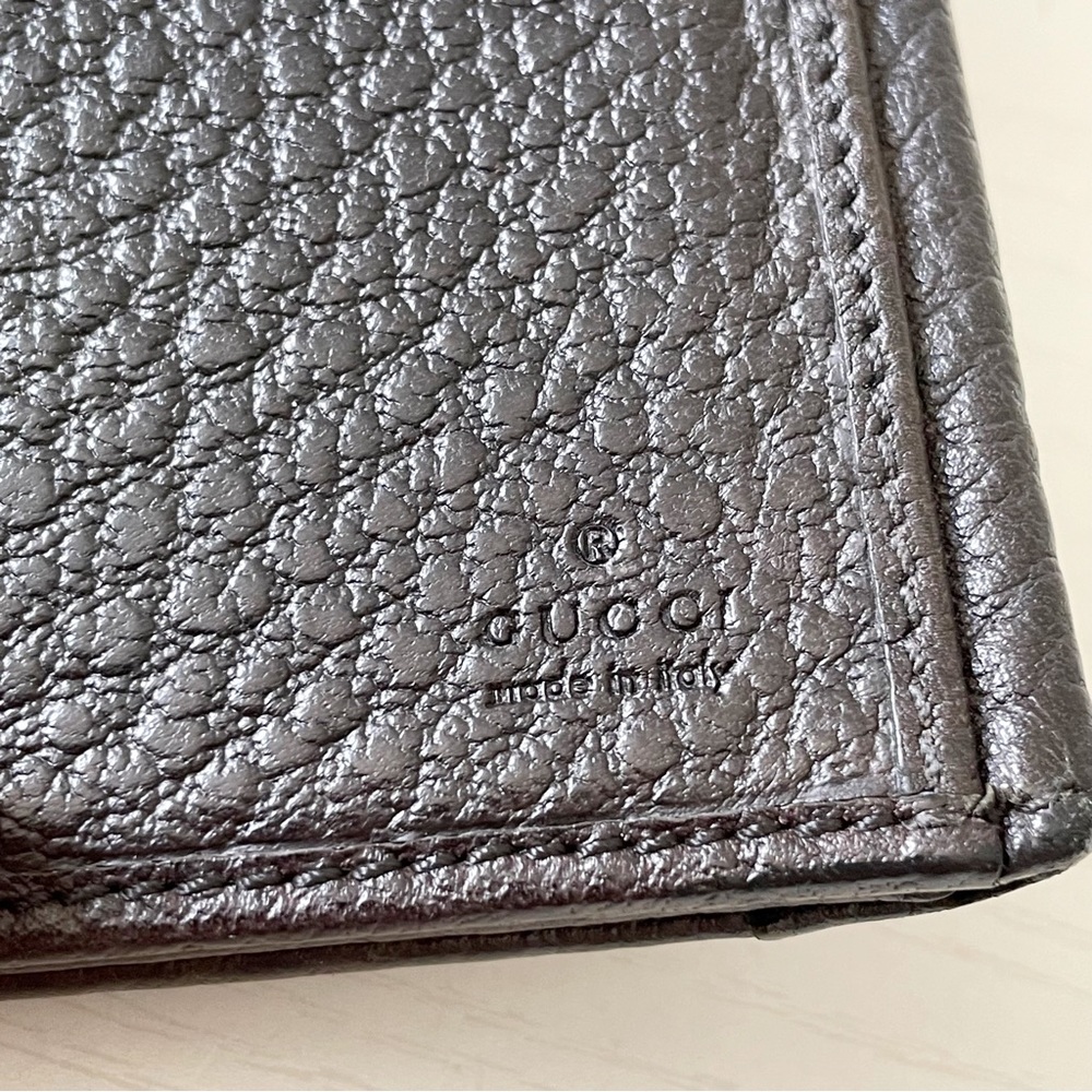 Gucci brown black pebbled leather horsebit long wallet - Picture 10 of 13